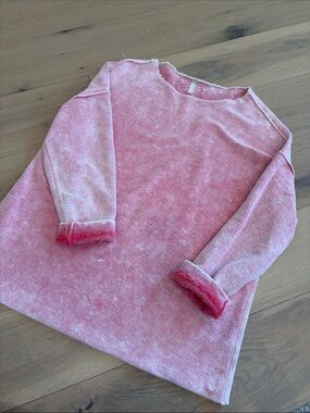 FP Movement by Free People Pink Mineral Wash Pullover Sweatshirt